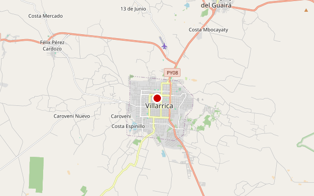 Kaart van Villarrica, Guairá Department